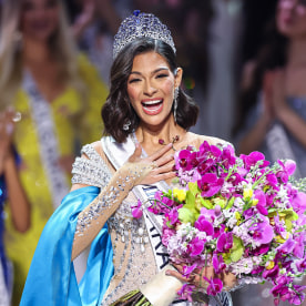 Miss Nicaragua  Sheynnis Palacios is crowned as Miss Universe 2023 during the 72nd Miss Universe Competition at Gimnasio Nacional José Adolfo Pineda on November 18, 2023 in San Salvador, El Salvador.