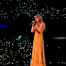 Taylor Swift performs onstage during "The Eras Tour" at Estadio Olimpico Nilton Santos on Nov. 17, 2023, in Rio de Janeiro, Brazil.